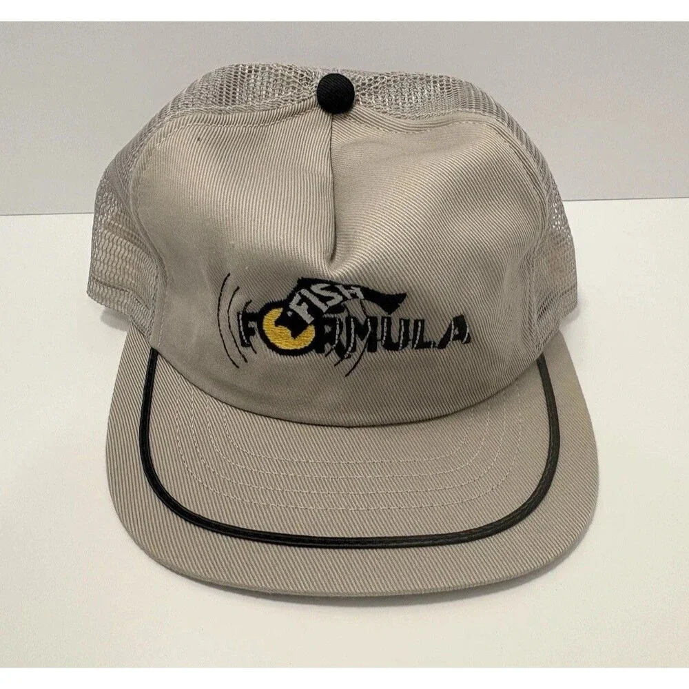 VTG Team Fish Formula Tournament Bass Fishing Gray Snapback Ball Cap Hat